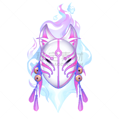 狐狸,插画,亚洲,粉色,飘然,幻想,魔鬼,动物