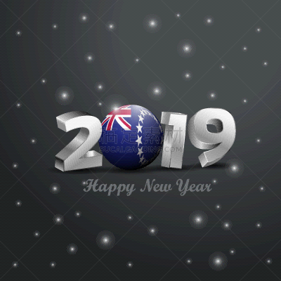 2019,库克群岛,字体,新年前夕,创造力,华丽的,请柬,问候,庆祝