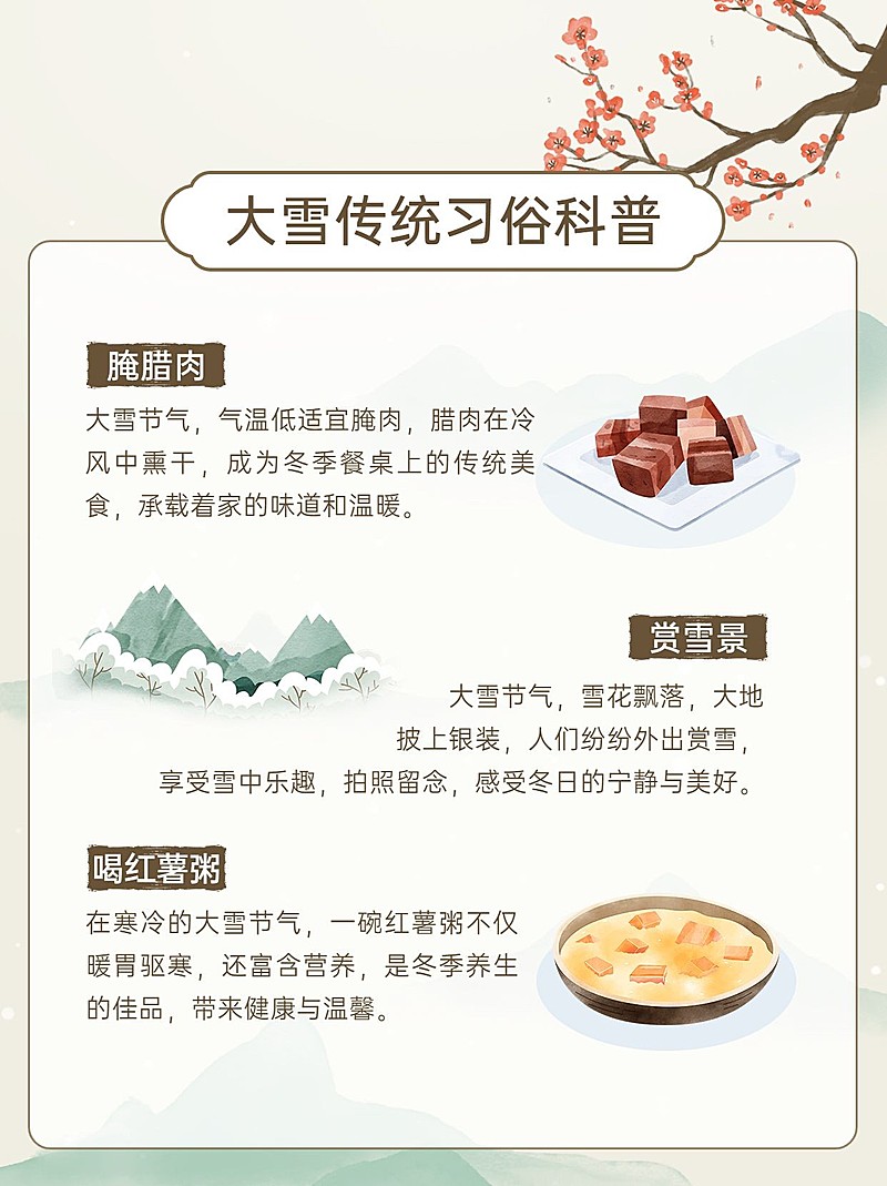 大雪节气习俗科普小红书套装小红书配图