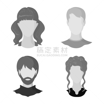 分离着色,性格,侧面像,计算机图标,人造物,专业人员,灰色,肖像,莫诺湖,女人