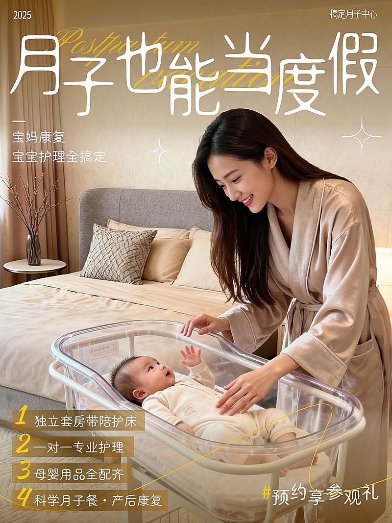母婴亲子孕产月子中心选择推荐人像小红书封面