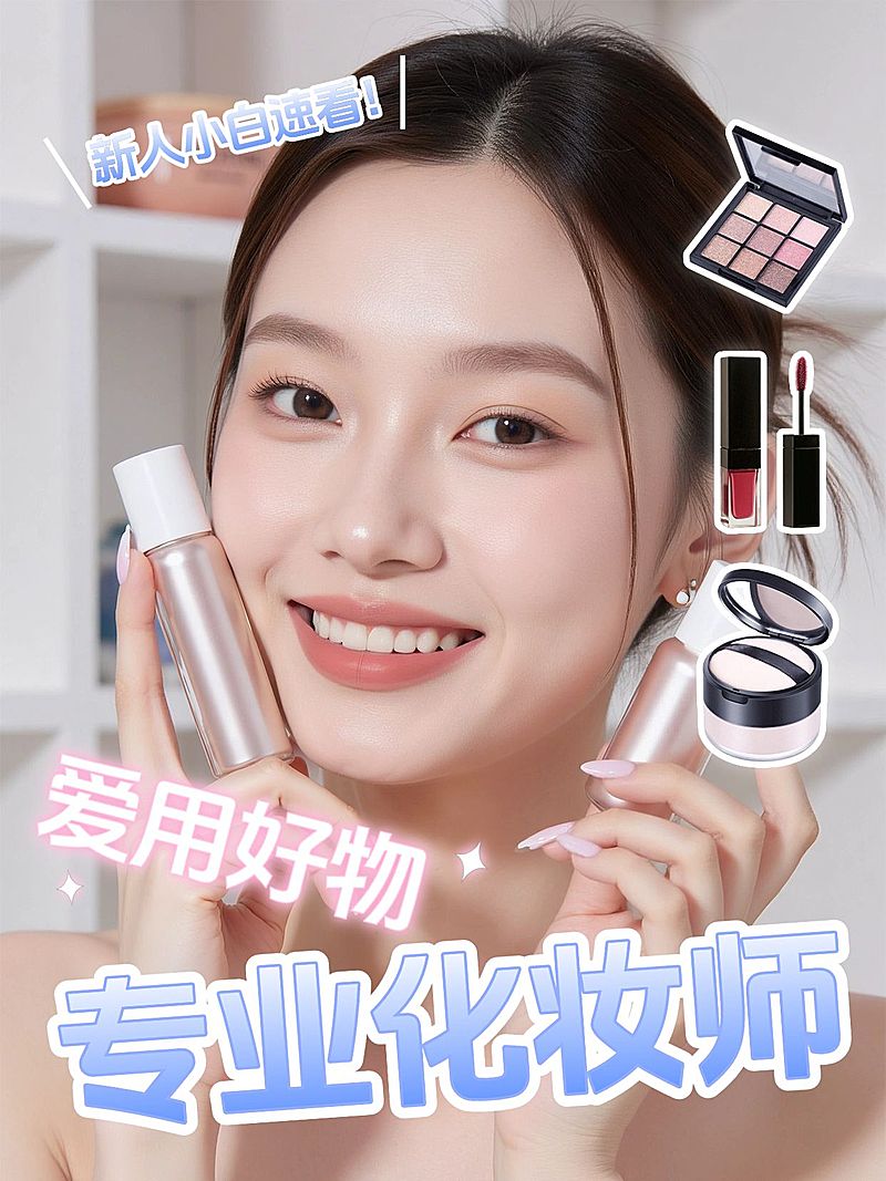 美妆分享吸睛人像网感视频封面小红书封面