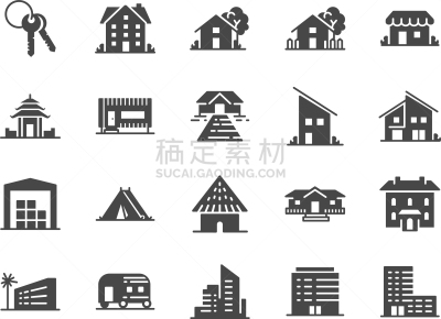 房地产,图标集,小屋,汽车旅馆,建筑业,户外,建筑,度假胜地,建筑外部
