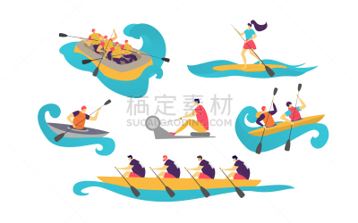 男人,矢量,运动,水,桨,人,女人,船,航海,旅游