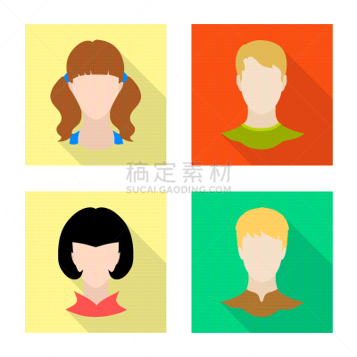 分离着色,人造模特,计算机图标,头像,人造物,专业人员,肖像,女人,头发,发型