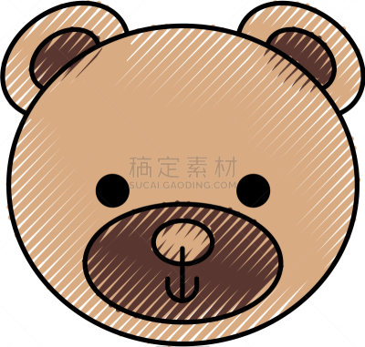 可爱的,泰迪熊,动物头,玩具,分离着色,图像,小的,动物,矢量,爱
