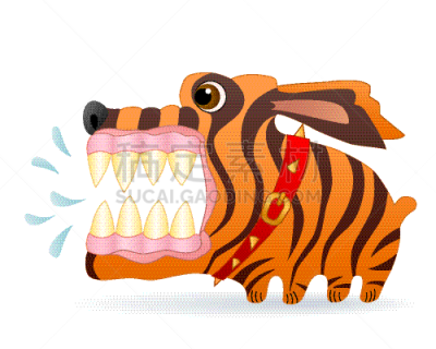 图像,狗,狂怒的,动画片,分离着色,可爱的,白色,红色,条纹,概念
