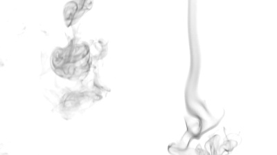 白色背景上黑烟的美丽扭曲