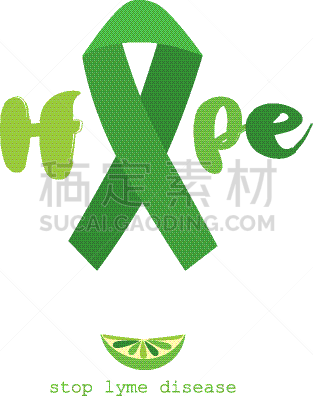 莱姆病,停止手势,平坦的,绿色,健康保健,图像,设计,生病,生存