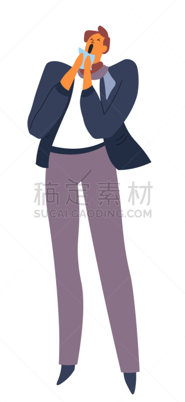 手帕,男人,症状,健康保健,过敏反应,打喷嚏,生病