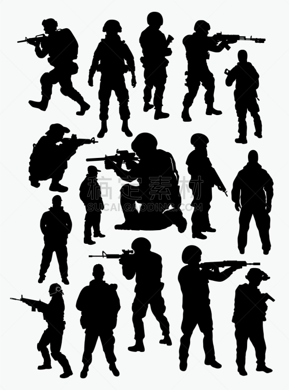 专业人员,警官,美国人,个性,狙击手,分离着色,白色,制服,人,男人