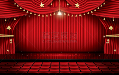 红色,座位,留白,幕布,戏剧表演,窗帘,纺织品,华贵,奖,舞台