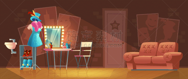 室内,更衣室,空的,漫画,衣服,公寓,概念,图像,衣柜