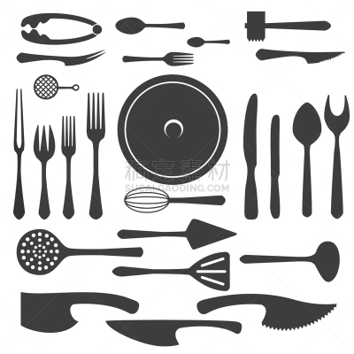 银餐具,黑色,厨房器具,茶匙,斧,汤匙,收集,烹调,设计,装饰