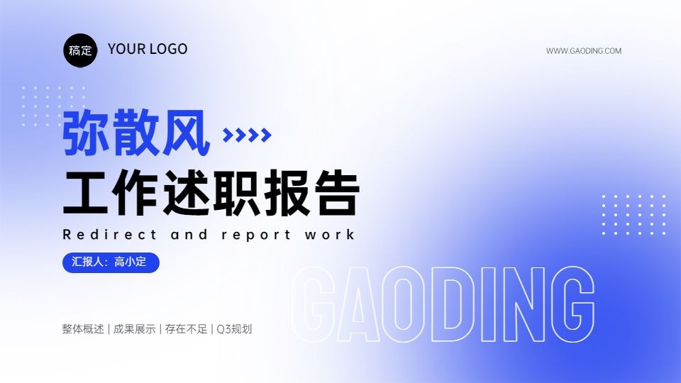 企业工作汇报弥散光风PPT套装
