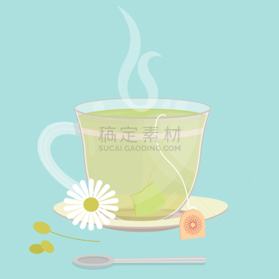 小包,茶,甘菊,饮料,热,清新,杯,食品,餐具,茶包
