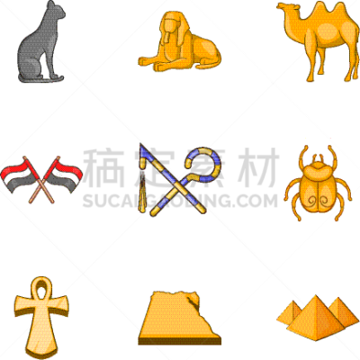埃及,国际著名景点,分离着色,木乃伊化的,图像,猫,旅行,布置,收集