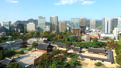 韩国首尔秋季Deoksugung皇宫景观