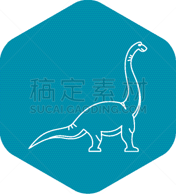 轮廓,腕龙,计算机图标,白垩系,可爱的,巨大的,性格,力量,能力,危险