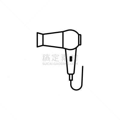 绘画插图,计算机图标,吹风机,线条,白色背景,时尚造型师,热,风,干衣机,复古风格