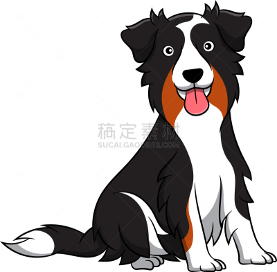 狗,澳大利亚牧羊犬,卡通,分离着色,可爱的,宠物,自然,纯种犬,Australia Day,坐