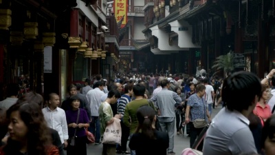 中国上海拥挤的街道