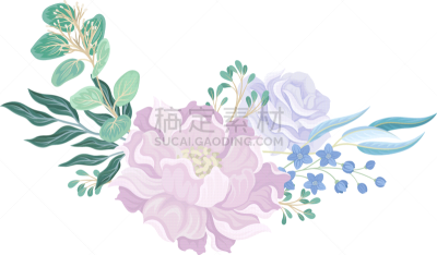 tender floral composition with blue flowers and