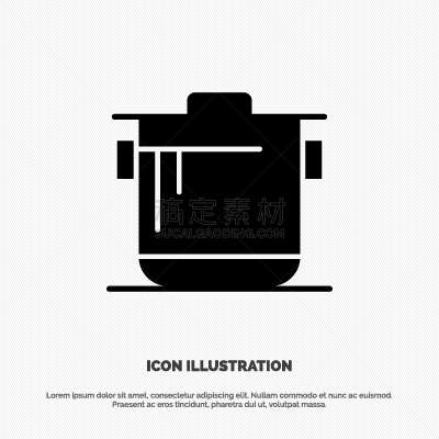 炊具,符号,图标,厨房,黑色,稻,可爱的,热,食品,烹调