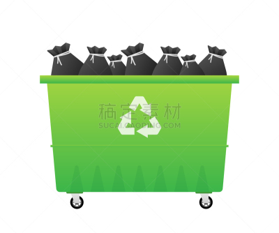 垃圾,绘画插图,循环利用,工业垃圾箱,垃圾桶,矢量,股票,后轮滑,废金属,经理