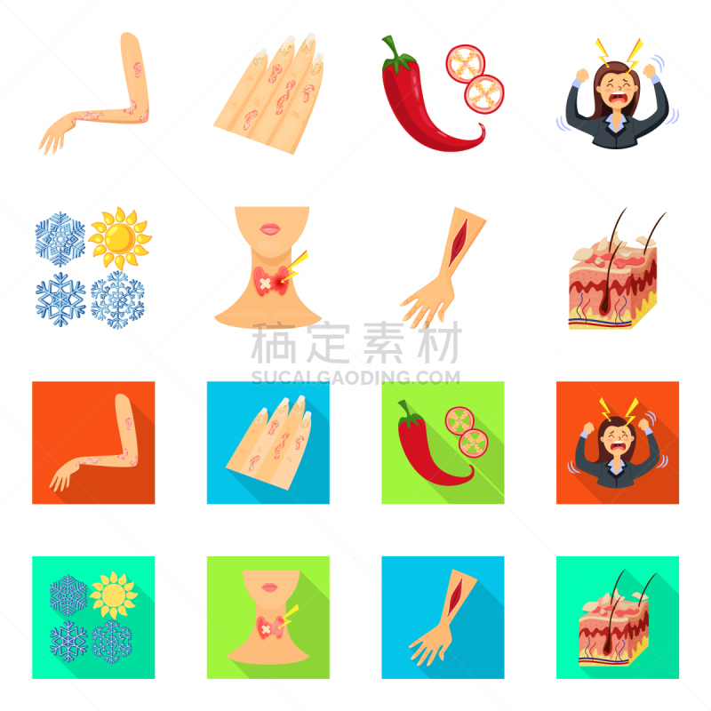 健康保健,痛苦,符号,热,皮炎,香料,皮肤病学,雪,女人,发狂的