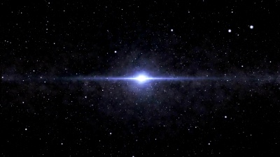  星场，中心有耀斑光。运动图形和动画背景。