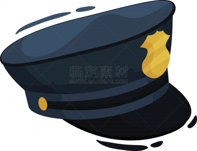 警官,鸭舌帽,圆顶硬礼帽,专业人员,漫画,分离着色,衣服,白色,制服,商务