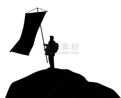 男人,拿着,山顶,商务,人,男商人,站