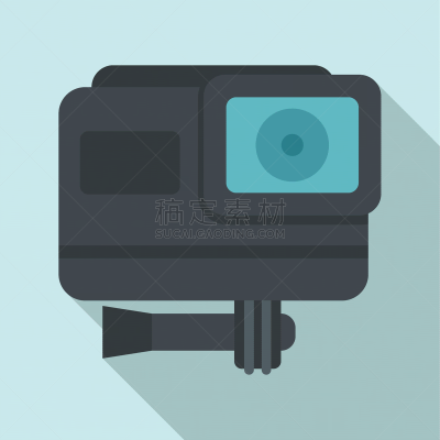 cinema action camera icon flat style