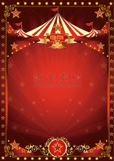 红色,马戏团,请柬,事件,戏剧表演,传统节日,休闲,复古