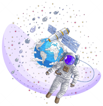 宇航员,极简构图,太空船,国际空间站,太空服,科学家,直的,云,陨石,联系
