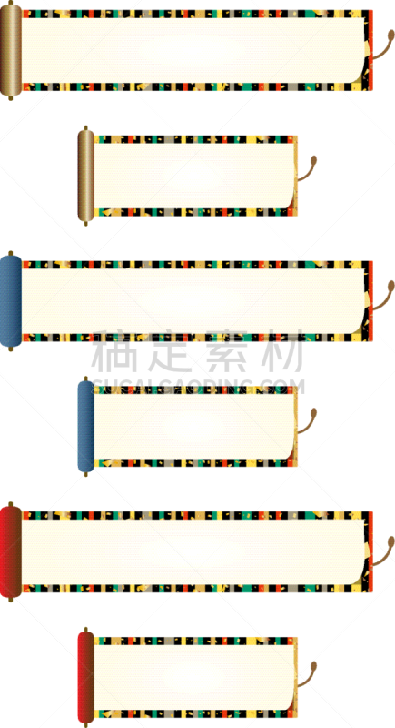 卷,绘画插图,悬挂的,新年,传统,条纹,东南亚,垂直画幅,边框