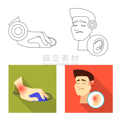 分离着色,人造物,计算机图标,身体受伤,男人,图像,生病,收集,设计