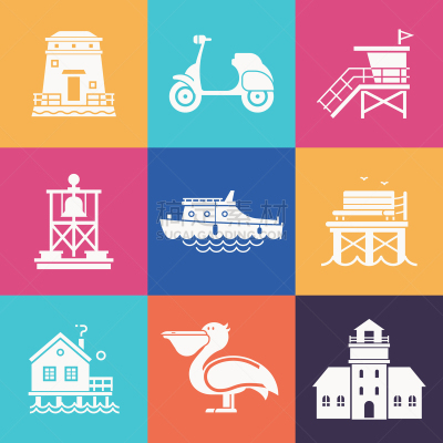 夏天,国际著名景点,浮标,船,海岸线,鹈鹕,散步道,建筑,布置,旅行