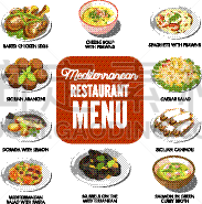 传统,食品,地中海美食,主菜盘,图像,矢量,蔬菜,海豚鱼,地中海,米饭炸肉饼