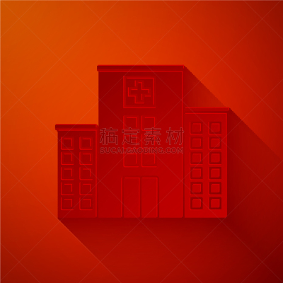 paper cut medical hospital building with cross