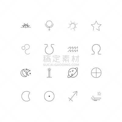 轮廓,直的,天文学,计算机图标,蜡烛,水瓶座,矢量,行星,冥王星,标志