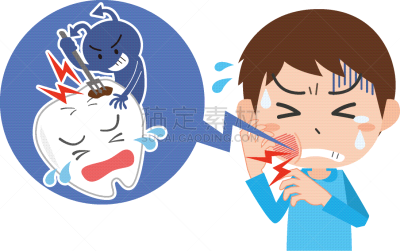 男婴,肿胀的,口腔卫生,龋齿,眼泪,儿童,绘画插图,牙周病,病人,面部扭曲