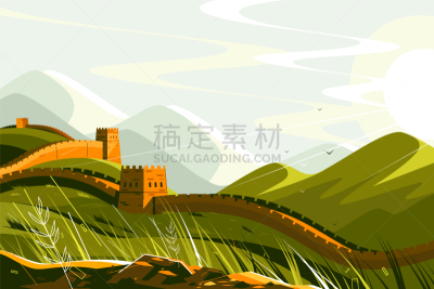 长城,传统,名声,云,边界,古董,建筑业,建造物,石头