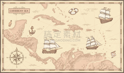 古老的,海上航道,海盗,加勒比海,过去,面向陆地,华丽的,旅途,尼加拉瓜