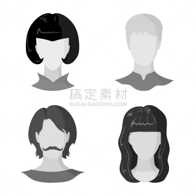 性格,标志,侧面像,专业人员,灰色,肖像,莫诺湖,女人,头发,设计