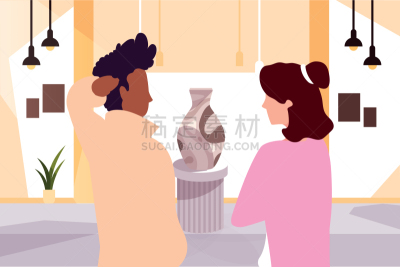 伴侣,人,画廊,现代,事件,光学设备,女人,艺术品,相伴,站