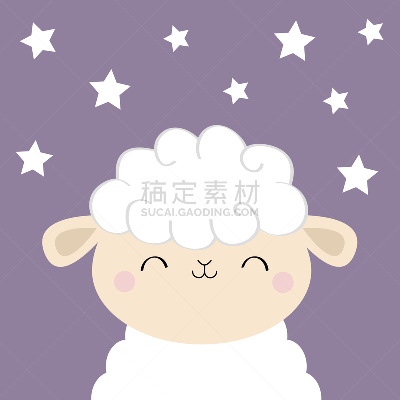 云,绵羊,似人脸,形状,图标,动物头,羊羔,可爱的,睡觉,爱