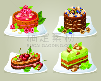 华丽的,蛋糕,盘子,生日,精神振作,食品,膳食,切片食物,布置,烹调