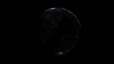 从发光的点和粒子中提取地球球体。